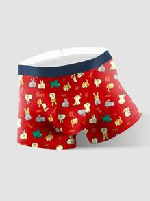 Men 5pcs Cartoon Graphic Boxer Brief - Multicolor - View 7