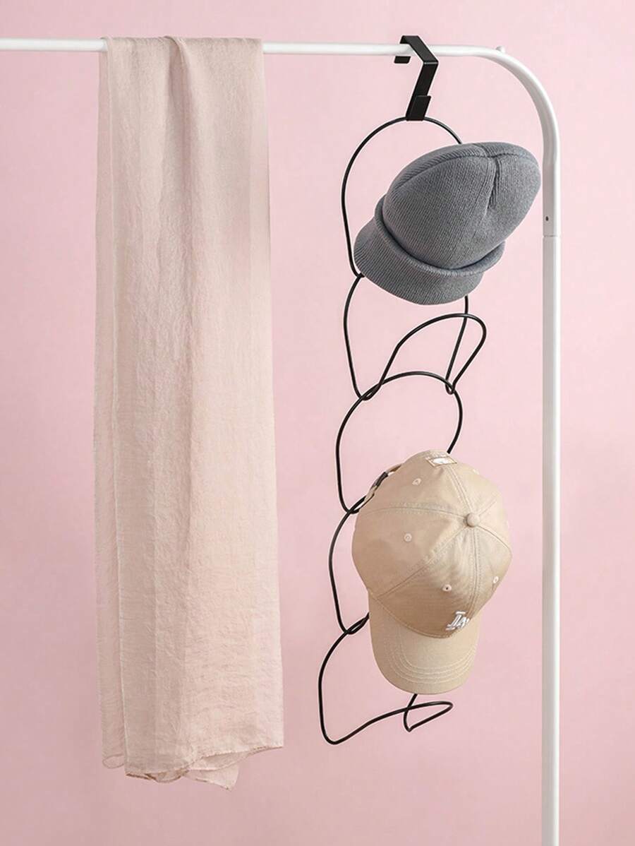 ROMWE 1pc Black Multiple Layer Hat Organizer Hook - Black - View 1