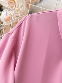 SHEIN LUNE 加大尺寸色塊襯衫裙 - 彩色 - 查看 5