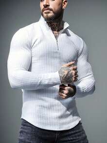 Manfinity Sport Corelite Men's Zipper Front Sporty Jacket Workout Tops - White - View 4