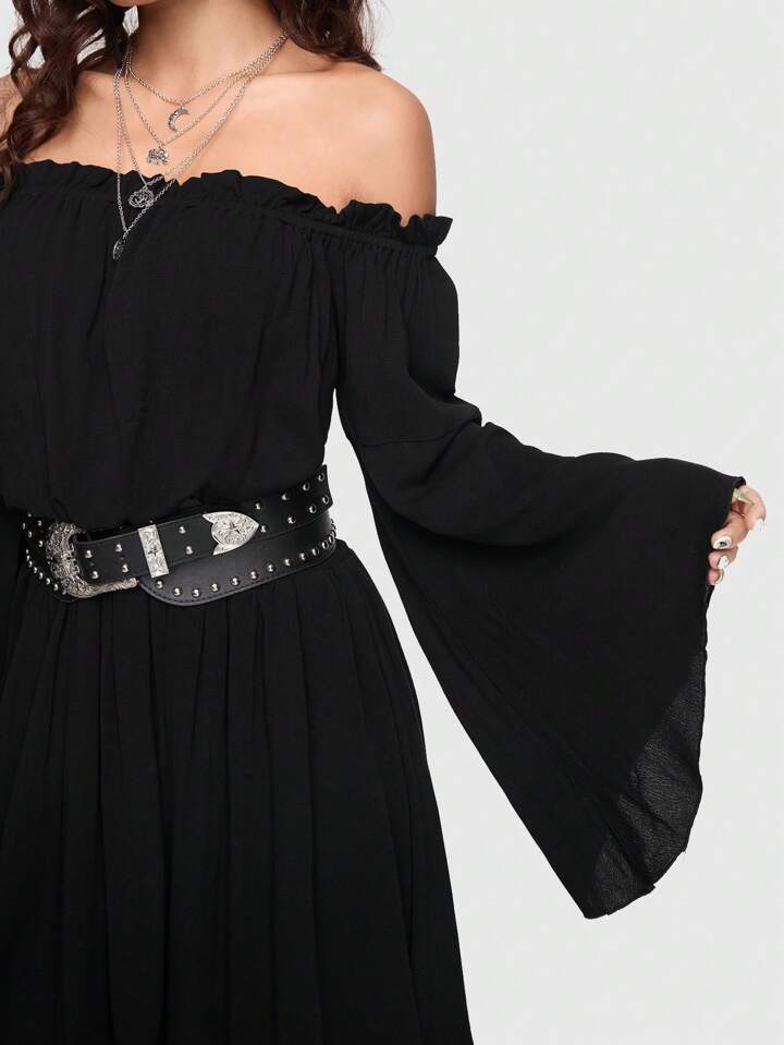 romwe off the shoulder dress Our Fairycore Off Shoulder Asymmetrical Hem Dress Without Belt is such a  vibe