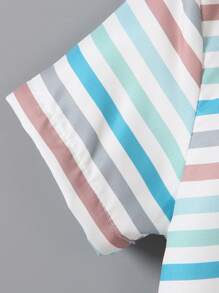 SHEIN Toddler Boys' Striped Shirt And Suspender Pants Set - Multicolor - View 4