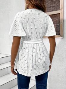 SHEIN Maternity Butterfly Sleeves Wrapped Neck T-Shirt