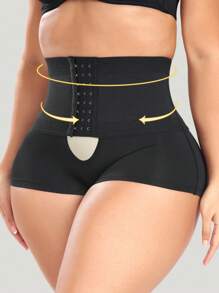 Pantalones Cortos Moldeadores De Cuerpo De Talla Grande Para Mujeres Con Ganchos