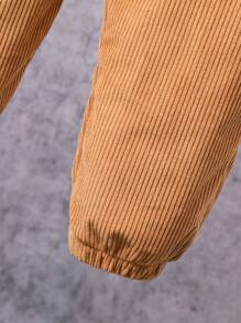 SHEIN 男孩帶翻蓋細節燈芯絨夾克和褲子套裝 - 彩色 - 查看 3