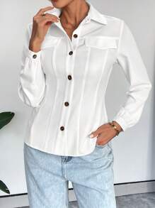 SHEIN Essnce Vrouwen Lange mouwen Shirt Voor Woon-werkverkeer En Casual Draag , Voor Valentijnsdag