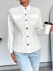 SHEIN Essnce Vrouwen Lange mouwen Shirt Voor Woon-werkverkeer En Casual Draag , Voor Valentijnsdag