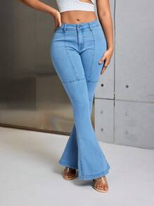 SHEIN SXY Jeans acampanados de moda