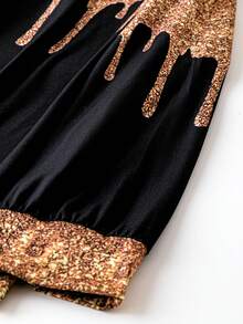 SHEIN LUNE 加大尺碼色塊印花圓領休閒運動衫 - 彩色 - 查看 5