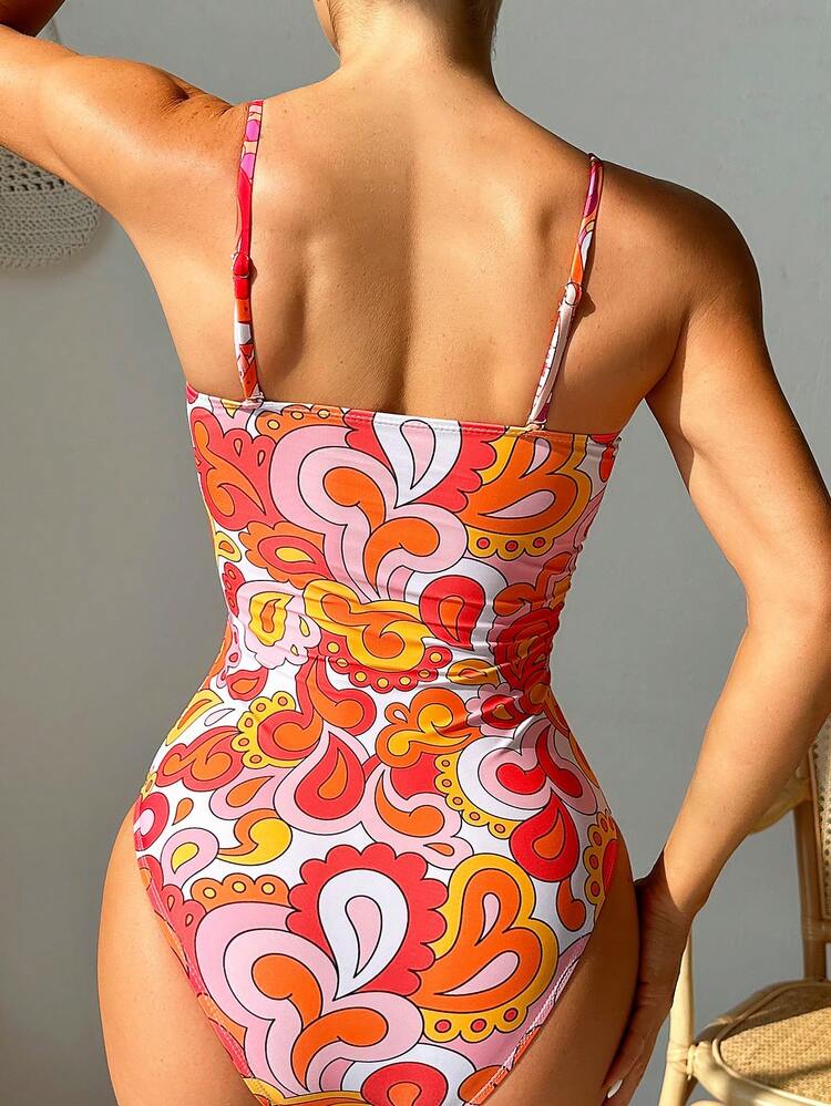 Women'S Print Hollow Out Sexy Swimsuit Summer
