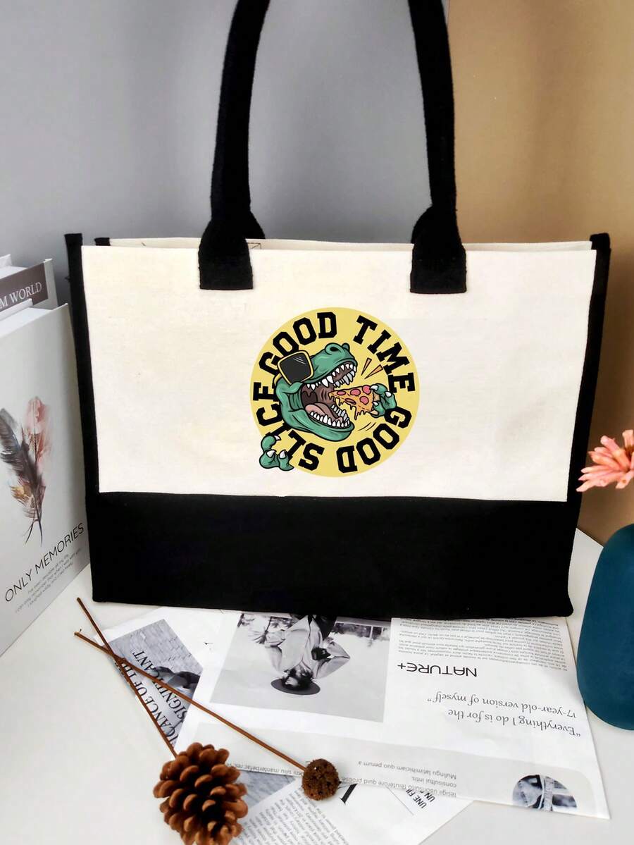 Andrian Kaka Linda Bolsa De Mano De Gran Capacidad Con Dibujo Animado De Dinosaurio - Multicolor - Ver 1