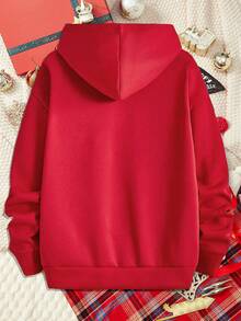 Manfinity Hypemode Sudadera Con Capucha Roja De Punto Para Hombre En Tamaño Grande - Rojo - Ver 2
