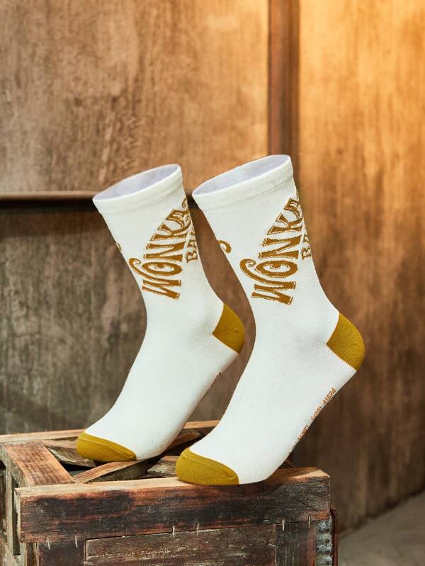 Willy Wonka and the Chocolate Factory X ROMWE レディース ストッキング ひざ下丈