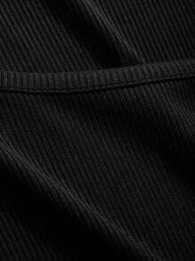 DAZY Women's Slim Fit Ribbed T-Shirt Going Out Tops,Fall Clothes,Back To School Clothes Long Sleeve Women Tops - Black - View 4