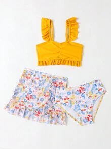 Young Girl Two-Piece Bikini Set Summer Beach - Multicolor - View 1