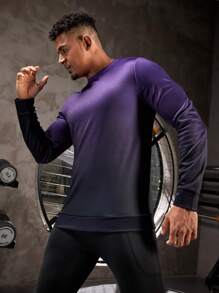 Gym Rark Boyfriend Style Men's Letter Printed Sports Sweatshirt Boyfriend Style Men Sweatshirt - Purple - View 4