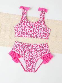 Young Girl Leopard Print Bikini Set - Multicolor - View 5