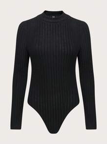 SHEIN Unity 女款純色羅紋針織連身衣 - 彩色 - 查看 5