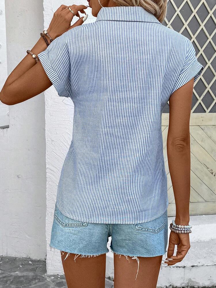 Striped Twist Front Shirt