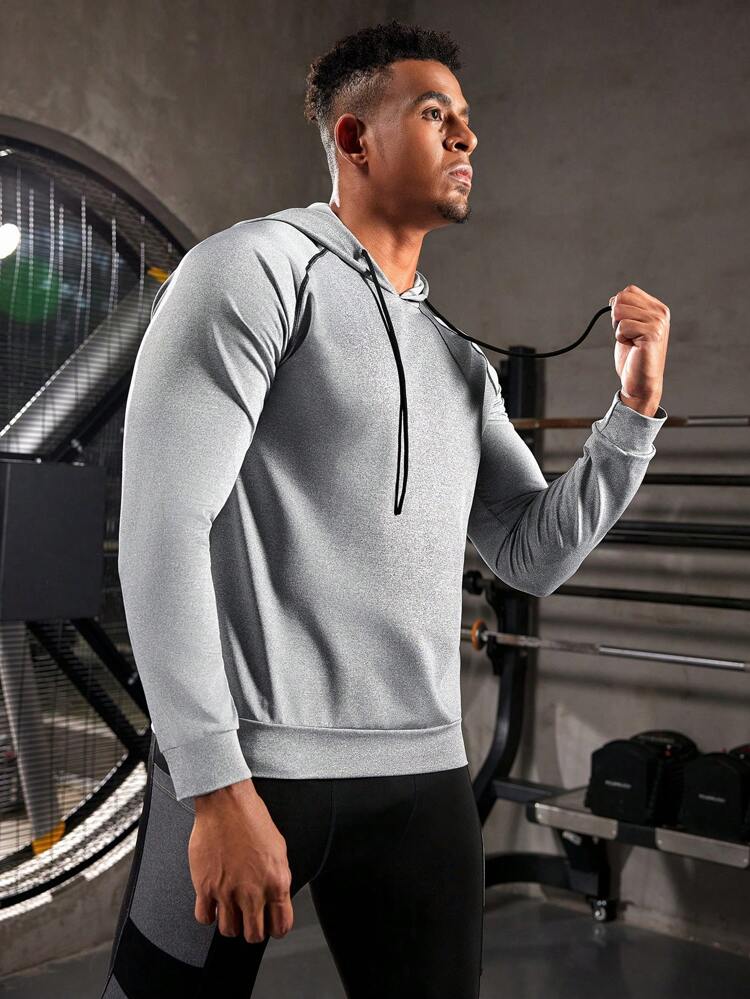 Boyfriend Style Men's Drawstring Hooded Sports Sweatshirt Boyfriend Style Men Sweatshirt Gym Sweatshirtgym Men Clothesgym Wear For Mengym Wear Menmen Workout Clothes