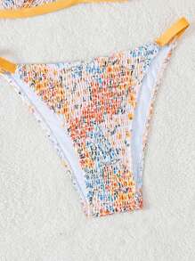 SHEIN Swim 夏季海滩女士吊带比基尼套装狂欢节 - 彩色 - 查看 5