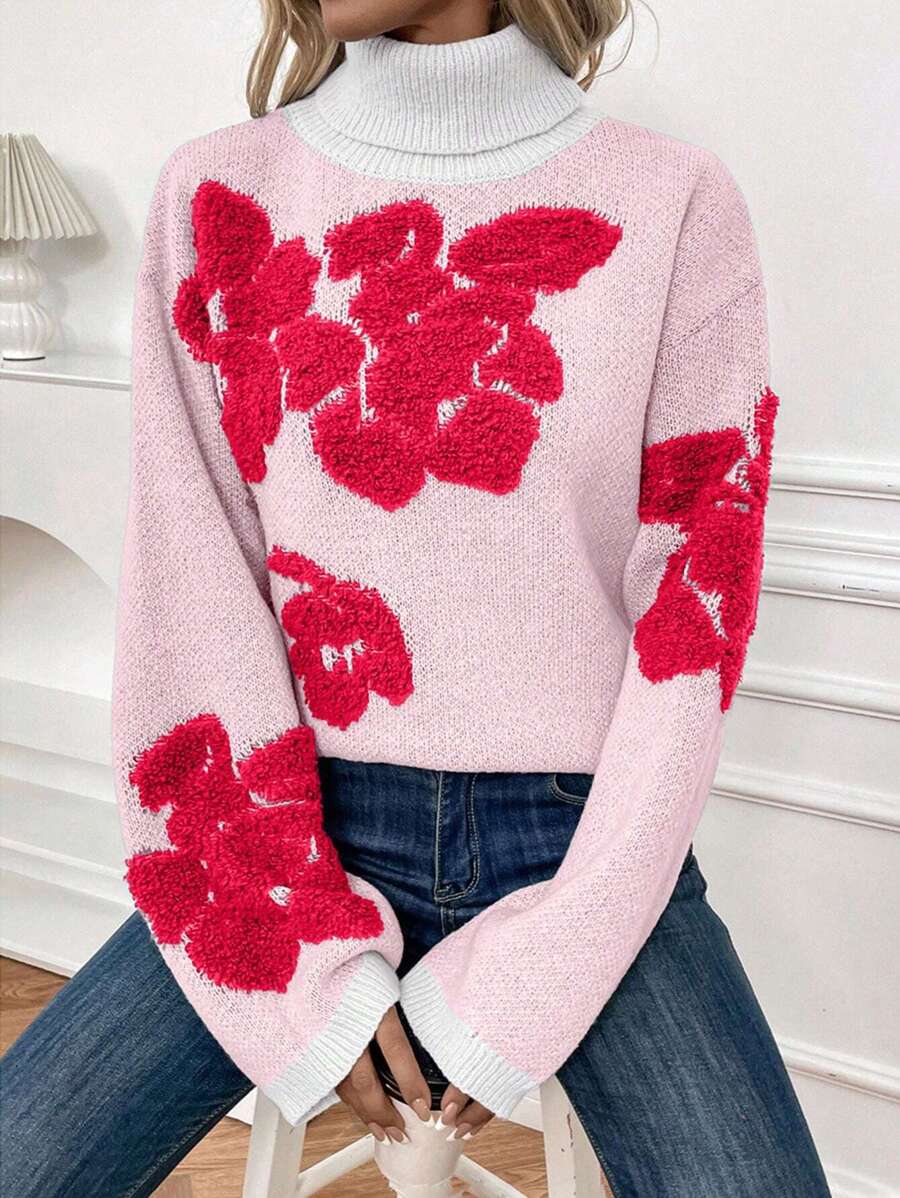Famulily, maglioni con collo dolcevita da donna, maglioni oversize autunnali e invernali a maniche lunghe, con spacchi laterali, modelli tunica, Blu, S