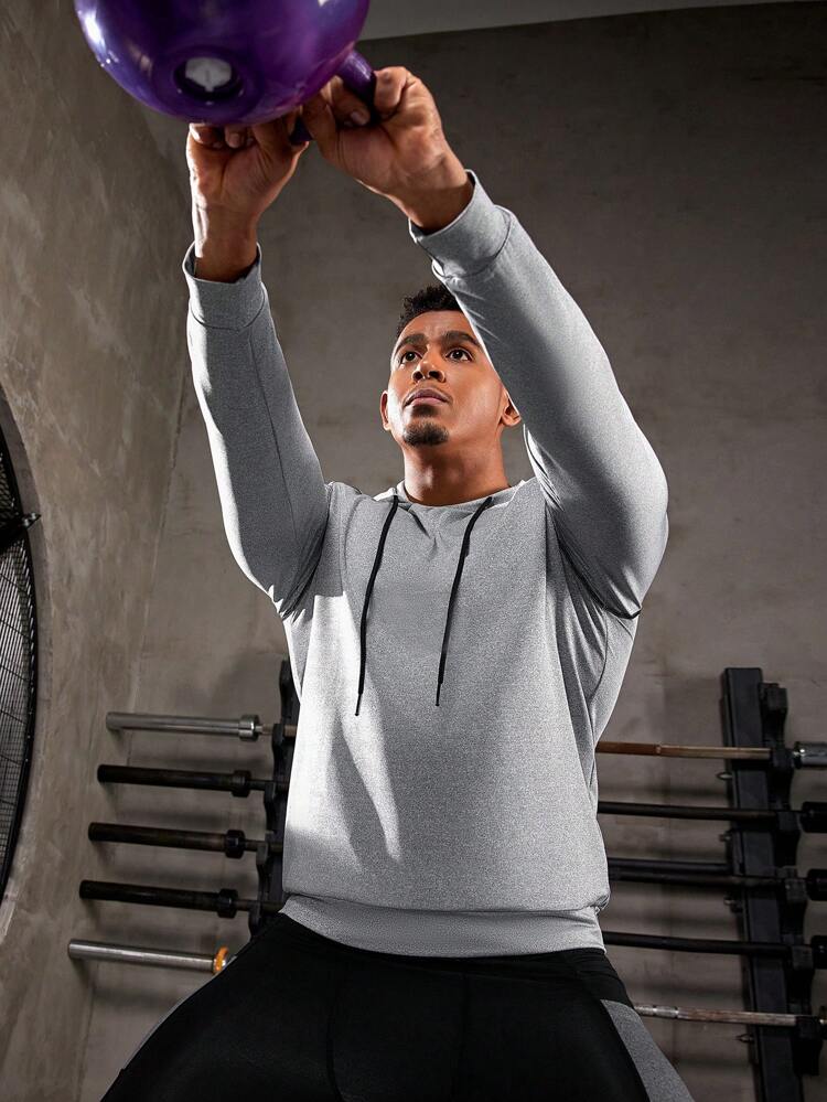 Boyfriend Style Men's Drawstring Hooded Sports Sweatshirt Boyfriend Style Men Sweatshirt Gym Sweatshirtgym Men Clothesgym Wear For Mengym Wear Menmen Workout Clothes