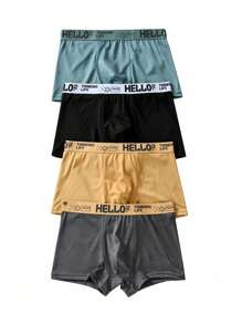 男孩字母印花內褲,配編織腰帶 - 彩色 - 查看 1