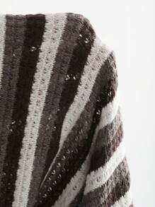 DAZY Women's Striped Long Sleeve T-Shirt - Brown - View 6