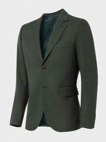SHEIN Cottnline Men'S Solid Color Suit Jacket - Grey - View 1