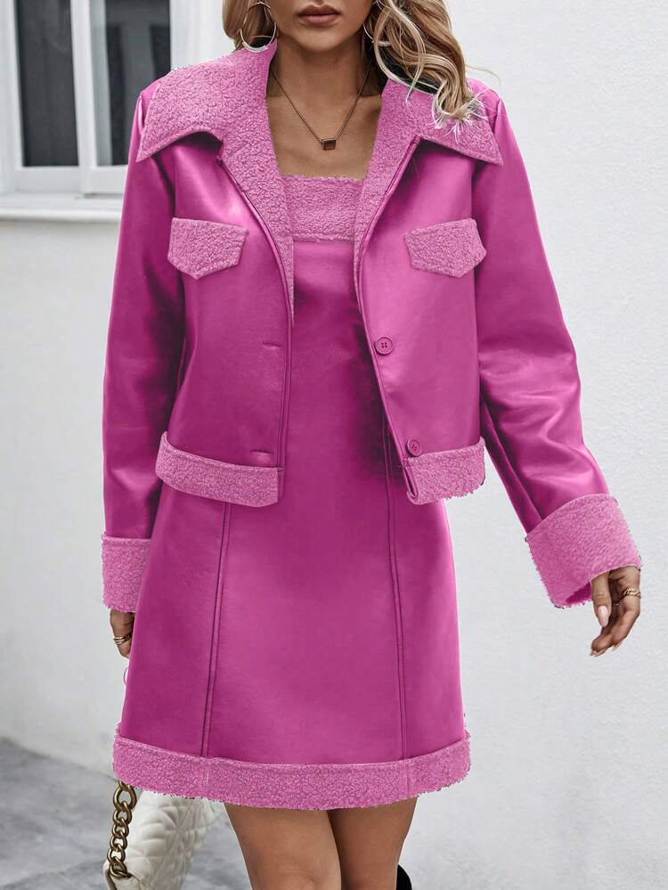 Ladies' Fashionable Patchwork Fabric Two Piece Set Fall Cloth For Women