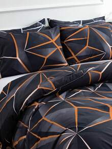 3入組全尺寸幾何圖案大理石床上用品套裝,舒適的床上用品,專為男孩,女孩,孩子的現代抽象羽絨被套裝,床單套裝,時尚少年房裝飾3件床上用品系列 - 彩色 - 查看 5