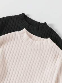 SHEIN Unity 女款純色羅紋針織連身衣 - 彩色 - 查看 6