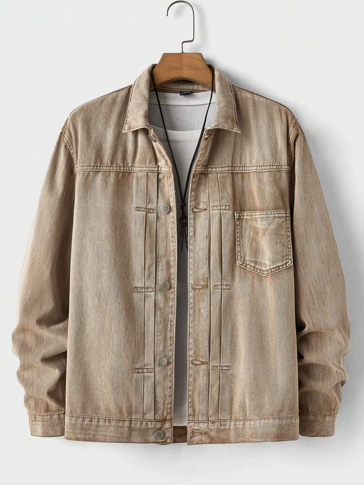 Loose Fit Men's Regular Fit Non-Stretch Denim Jacket