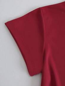 INAWLY Women Valentine's Day Printed Short Sleeve T-Shirt - Red - View 4