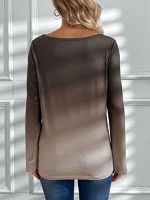 SHEIN Maternity Ombre T-Shirt - Brown - View 2