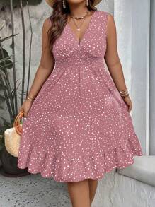 Breezaya Plus Size V-Neck Sleeveless Summer Boho Dress Women Outfit - Multicolor - View 4