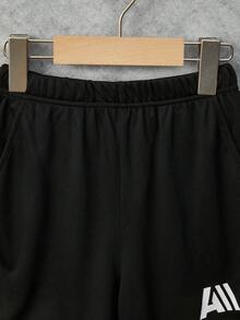 SHEIN 男孩休閒運動短褲,二合一設計,英文字母印花 - 彩色 - 查看 4