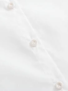 Tween Girls' Peter Pan Collar Shirt With Eyelet Embroidery And Bell Sleeves - White - View 7