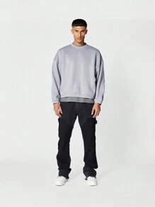 SUMWON Flare Fit Workwear Jean With Contrast Panel - Black - View 3