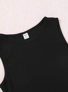 SHEIN Leap Crew 青少女編織單色條紋細肩帶裙子3入套裝 - 彩色 - 查看 3