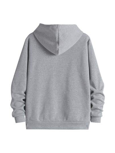 Sudadera Con Capucha Y Cordón Sólido Para Mujer