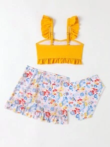 Young Girl Two-Piece Bikini Set Summer Beach - Multicolor - View 2