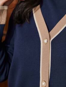 Mulvari 女士色塊毛衣帶裝飾邊緣（2件裝） - 寶藍色 - 查看 6