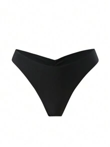 Swim Basics Pantaloni de bikini de damă, de culoare uni, cu pliuri