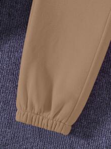 INAWLY Women's Solid Color Thermal Lined Casual Set Fall Cloth For Women - Khaki - View 4