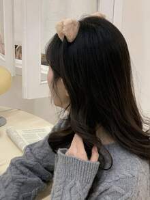 DAZY 毛茸茸貓耳朵造型髮垂夾 - 奶咖色 - 查看 7