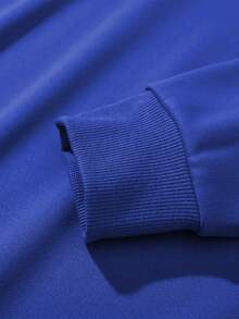 Manfinity Homme Men's Plus Size Round Neck Sweatshirt And Pants Set - Royal Blue - View 5