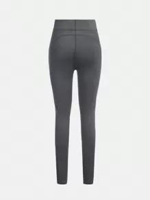 SHEIN Girlism Teen Girls' Knit Plain Patch Pocket Casual Leggings 2pcs/Set