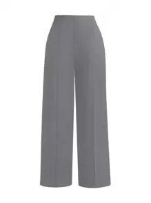 SHEIN Clasi Plus Size Solid Color Straight Suit Pants Graduation,Back To School,Teacher Outfits For Women